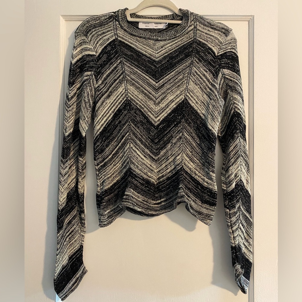 Proenza Schouler White Label Black Striped Silk Knit Luxury Designer Sweater
